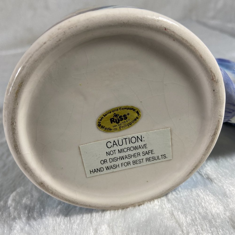 Russ "You're The Catch of the Year" Ceramic Fishing Mug Cup Fish Handle Vintage - Picture 10 of 11